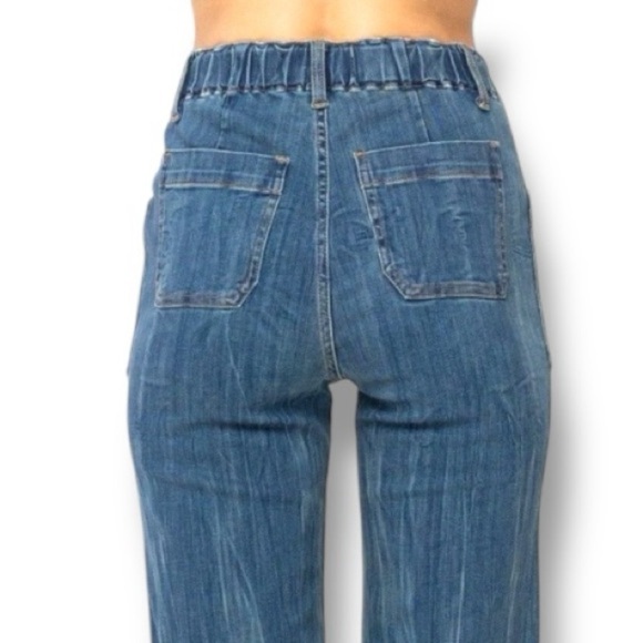 Judy Blue Sz 14W High Rise Elastic Waist Straight Jeans Cotton-Rayon-Poly-Lycra - Picture 4 of 8